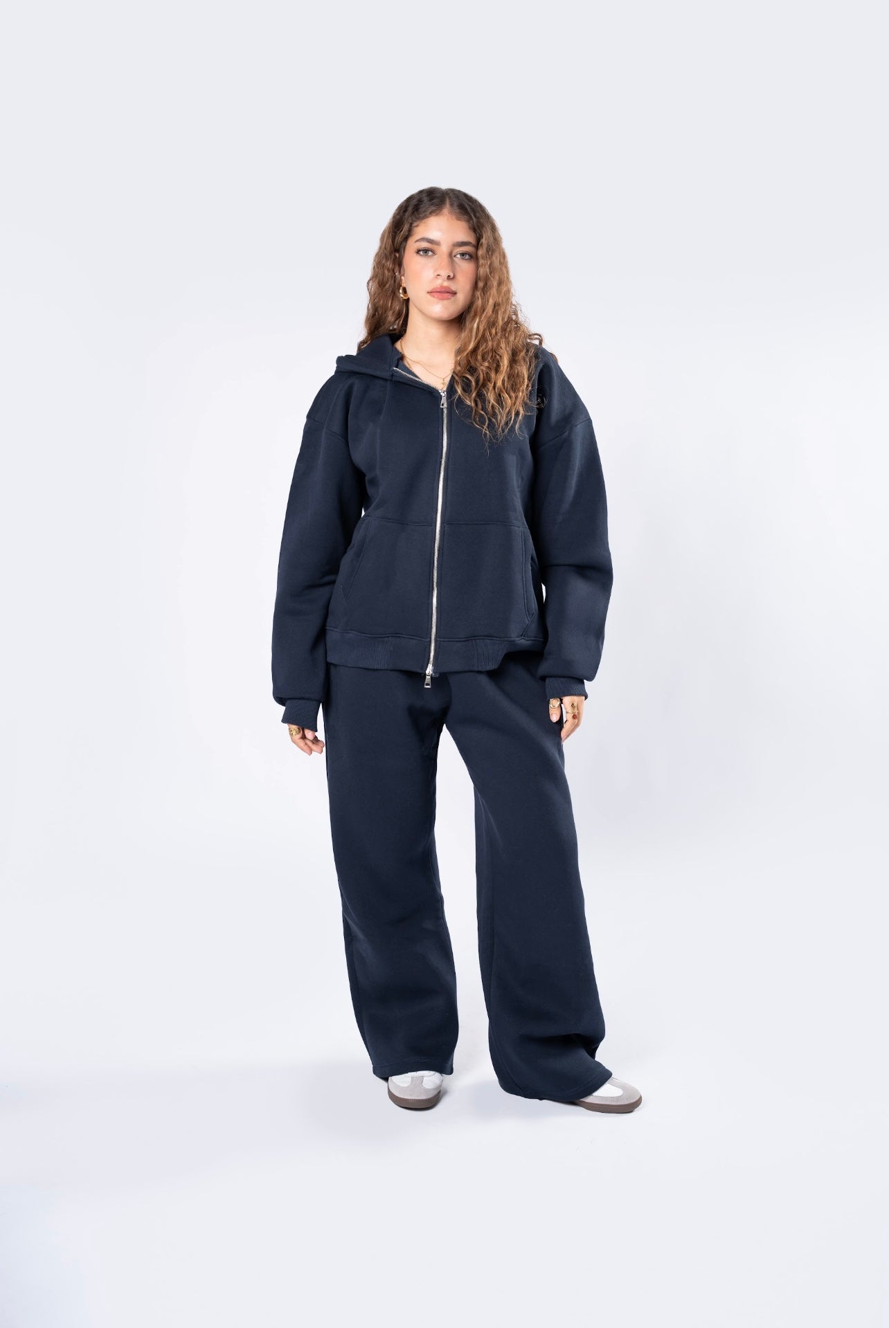 Double zipper set navy