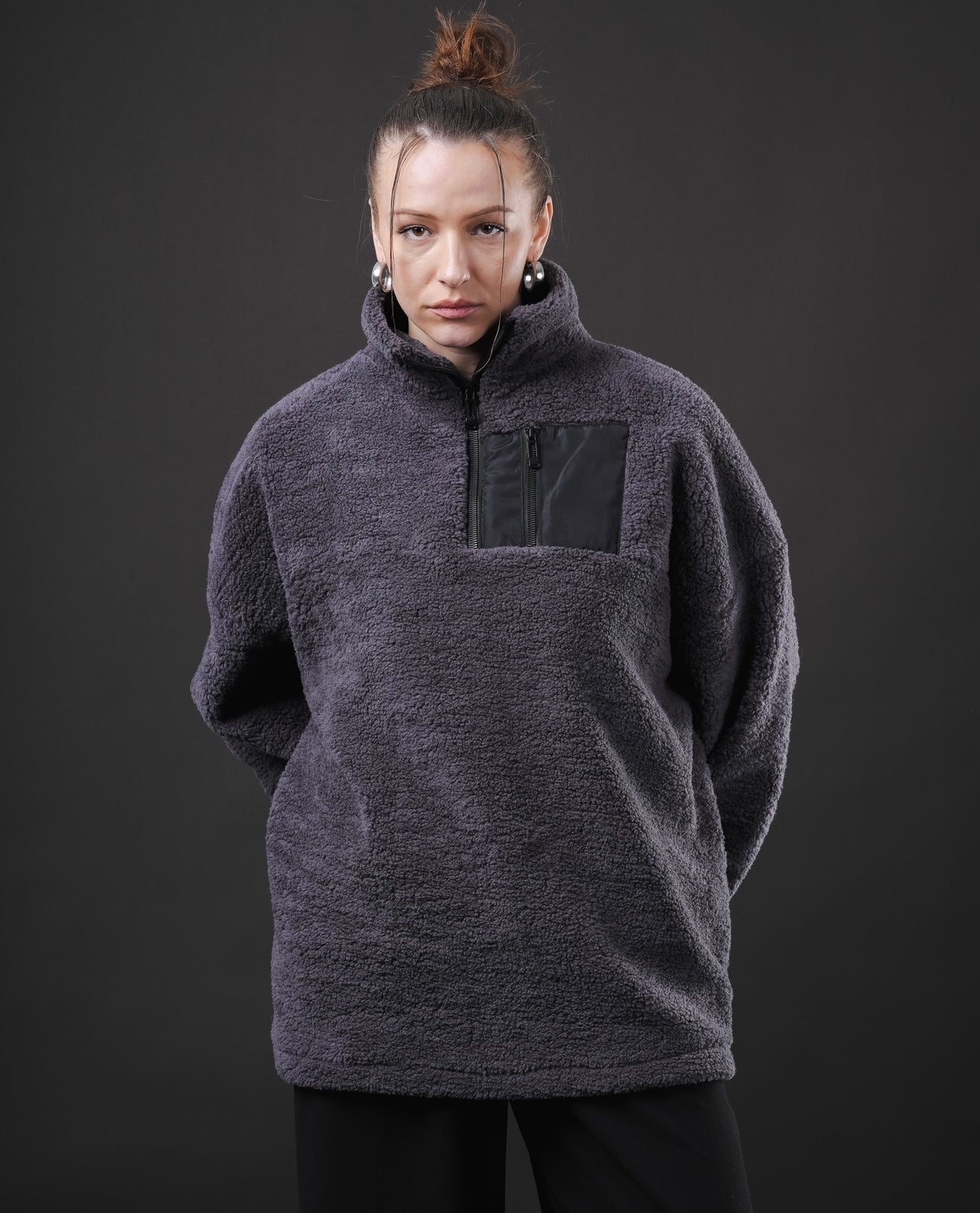Grey half zip sweater