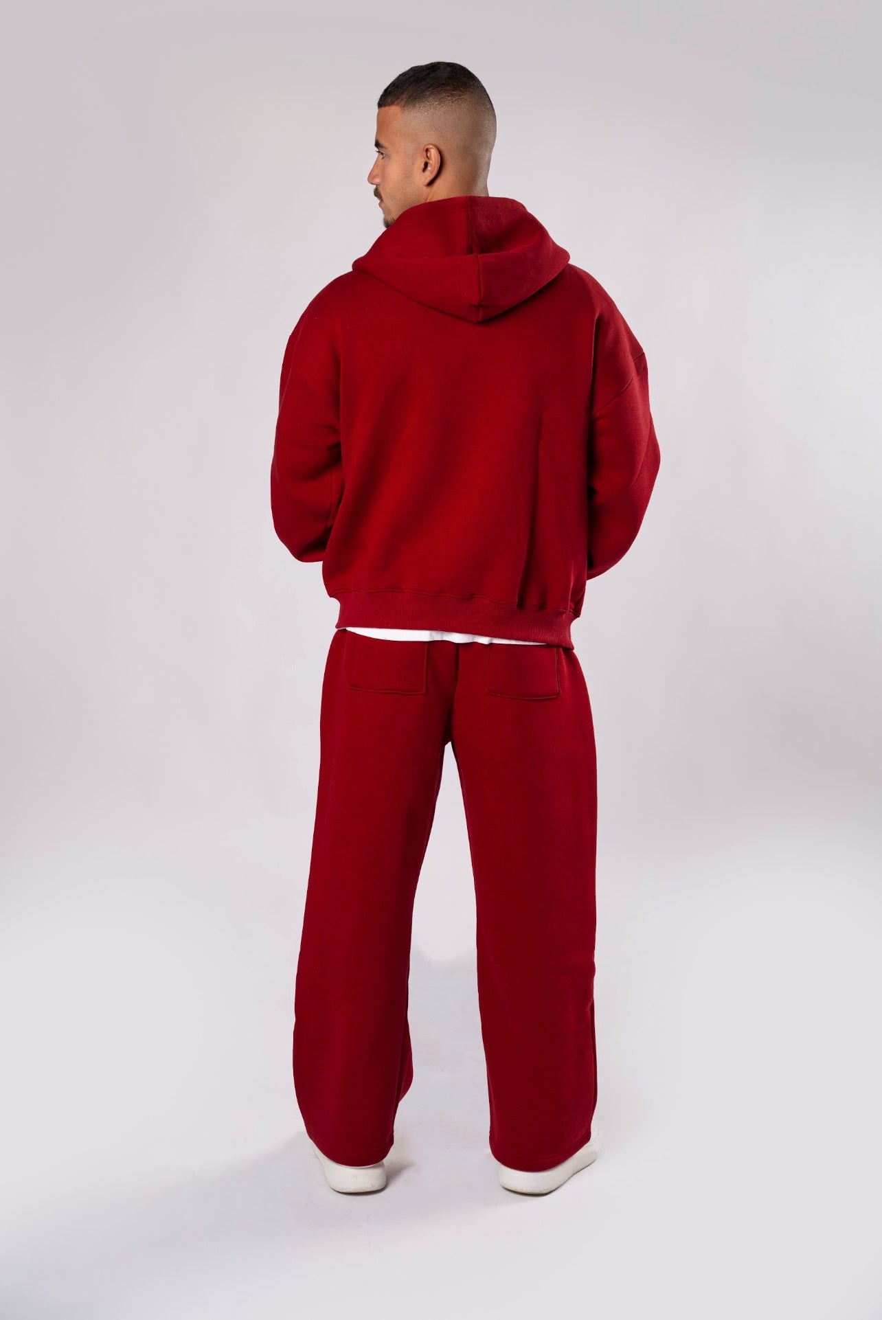 Double zipper set burgundy