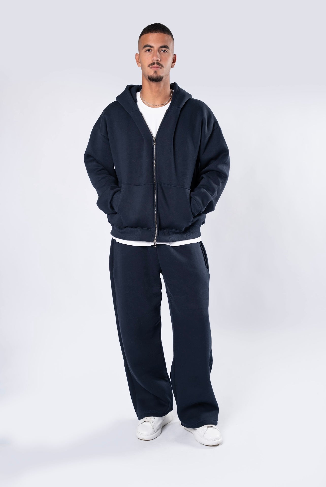 Double zipper set navy
