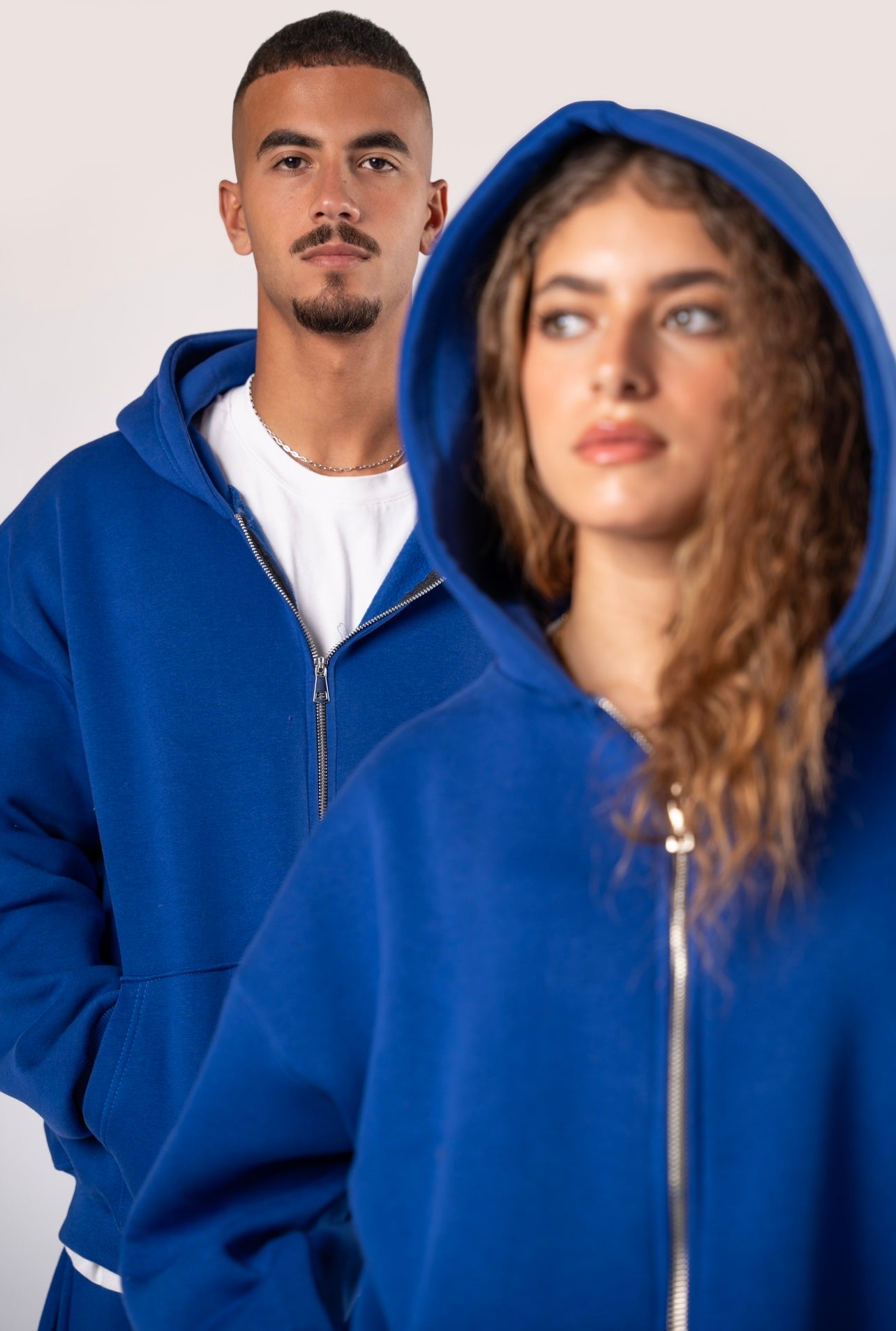 Double zipper set blue