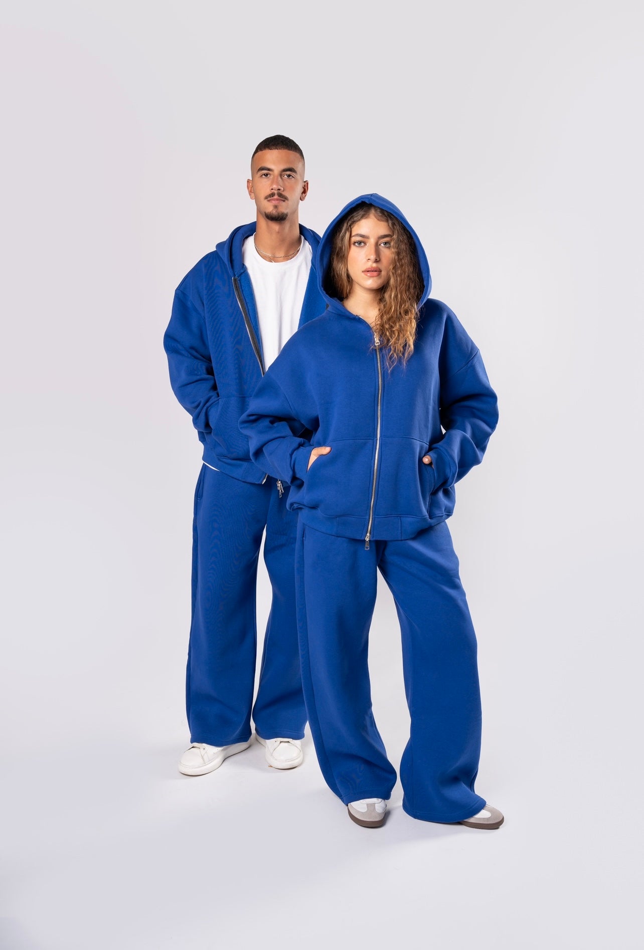 Double zipper set blue