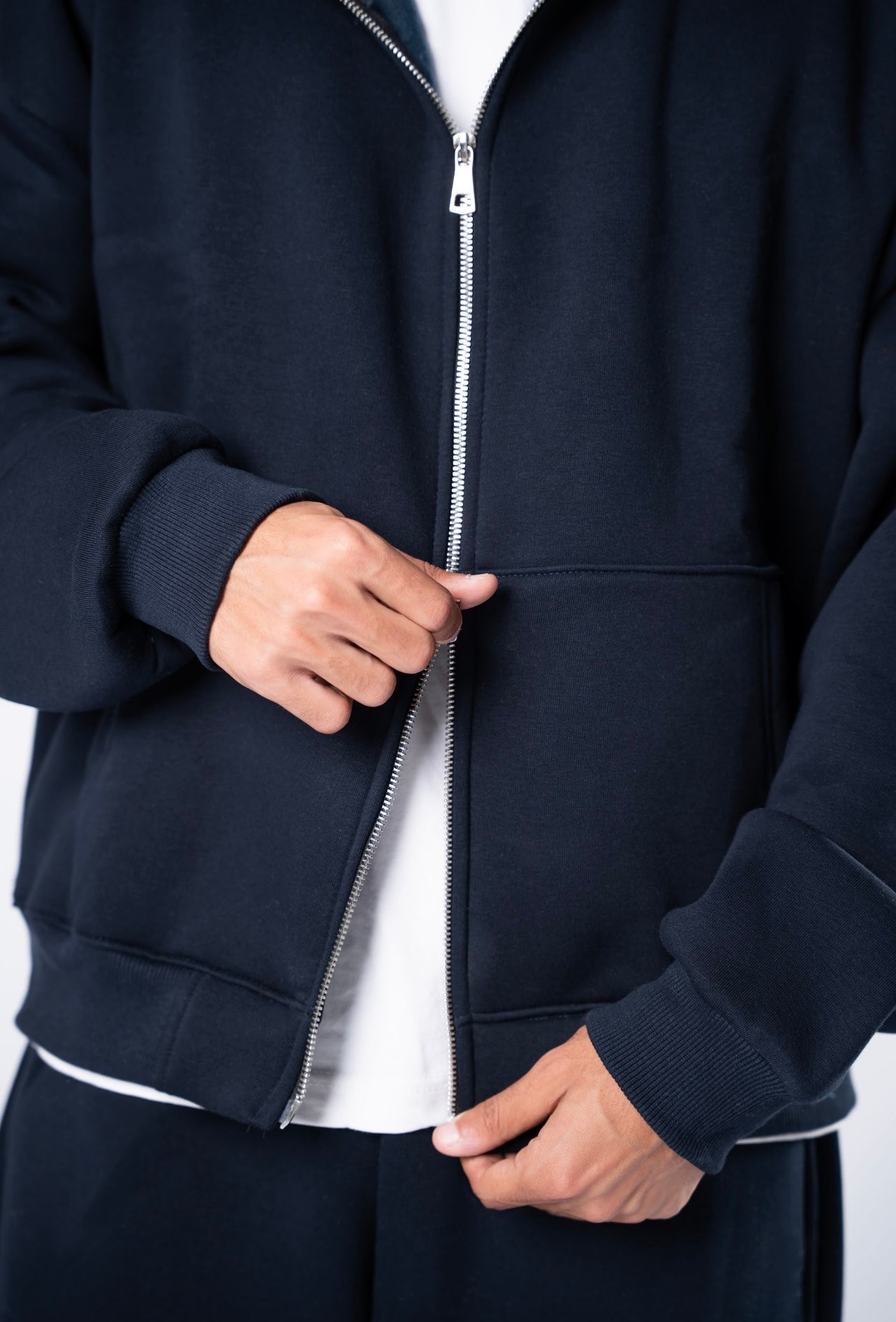 Double zipper set navy