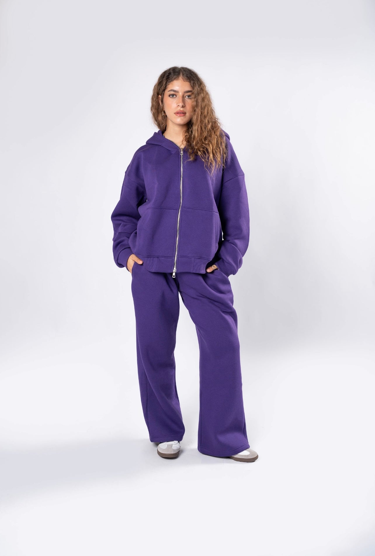 Double zipper set purple