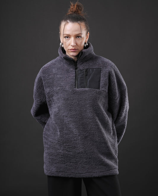 Grey half zip sweater