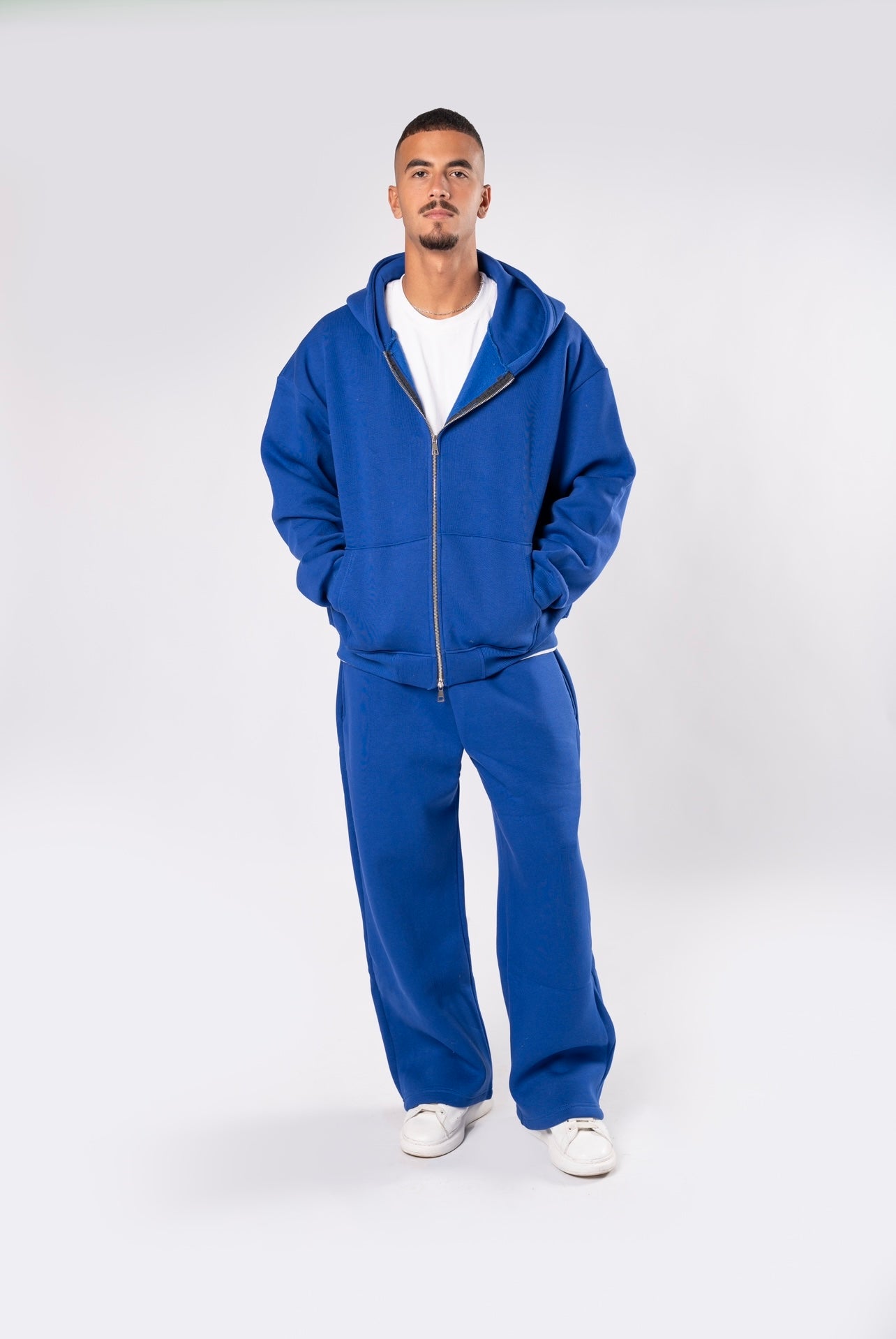 Double zipper set blue