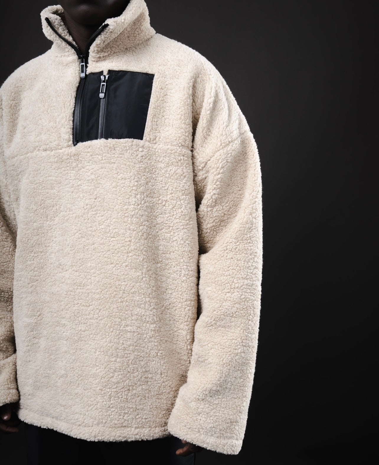 Beige half zip sweater