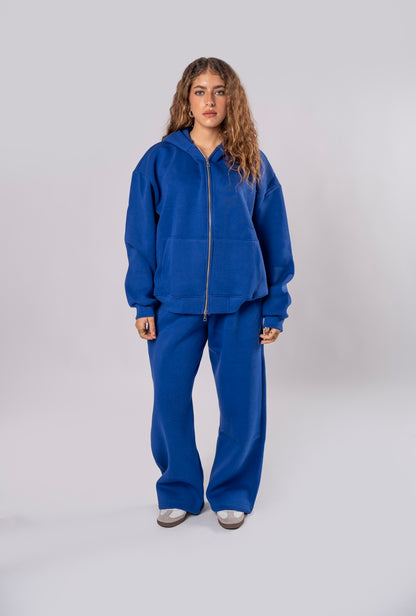 Double zipper set blue