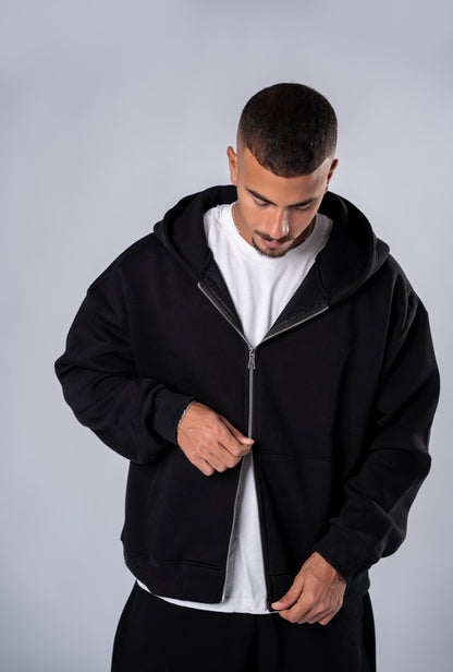 Double zipper set black