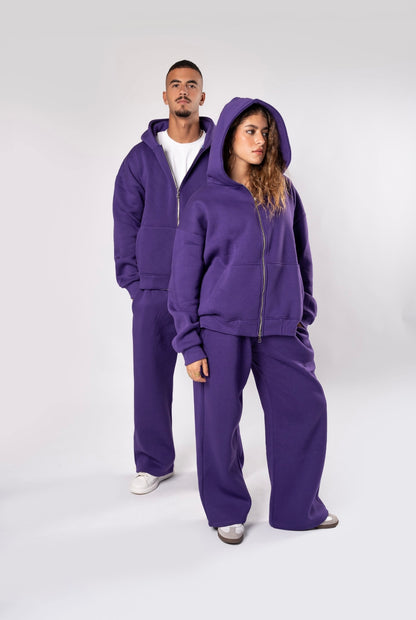 Double zipper set purple