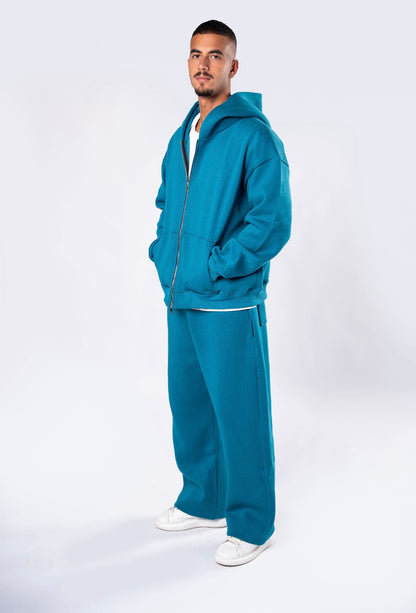 Double zipper set teal