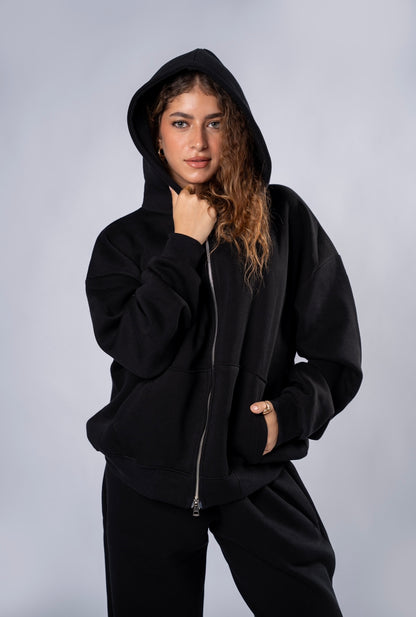 Double zipper set black