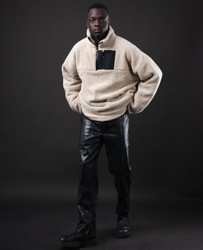 Beige half zip sweater